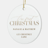 ons eerste kerstfeest nieuw thuis keramisch ornament (Links)