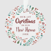 Ons eerste kerstfeest nieuwe thuisfeestdag ornament (voorkant)