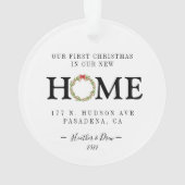 Ons eerste kerstfeest nieuwe thuishuis met grote a ornament (achterkant)