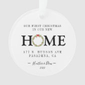 Ons eerste kerstfeest nieuwe thuishuis met grote a ornament (voorkant)