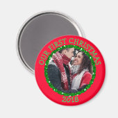 Ons eerste kerstfeest op maat gesneden herinnering magneet (Voorkant / Achterkant)