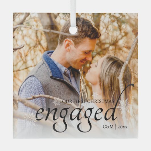 Ons eerste kerstfeest op maat glas ornament (Voorkant)