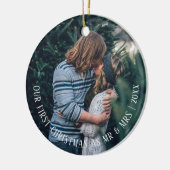 Ons eerste kerstfeest op maat keramisch ornament (Links)