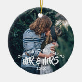 Ons eerste kerstfeest op maat keramisch ornament (Voorkant)