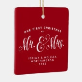 Ons eerste kerstfeest ornament met rode foto's (Rechts)