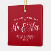 Ons eerste kerstfeest ornament met rode foto's (Links)