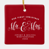 Ons eerste kerstfeest ornament met rode foto's (Voorkant)