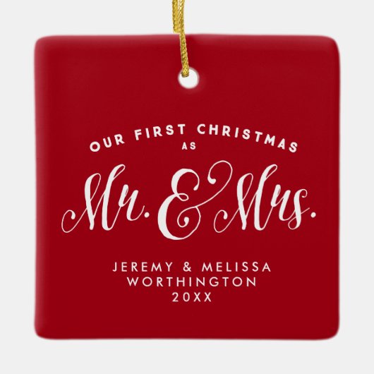 Ons eerste kerstfeest ornament met rode foto's (Voorkant)