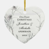 Ons eerste kerstfeest, persoonlijk Christelijk Keramisch Ornament (Voorkant)