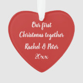 Ons eerste kerstfeest samen Acrylhart ornament (voorkant)