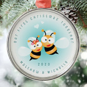 Ons eerste kerstfeest samen betekent om een paar t metalen ornament