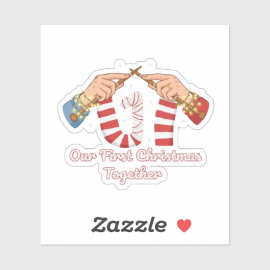 Ons eerste kerstfeest samen Breiend stel Sticker (Vel)