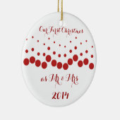 Ons eerste kerstfeest samen keramisch ornament (Rechts)