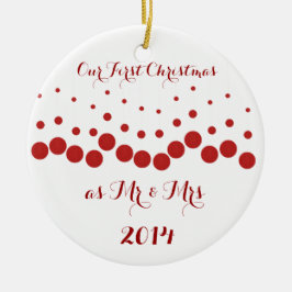 Ons eerste kerstfeest samen keramisch ornament