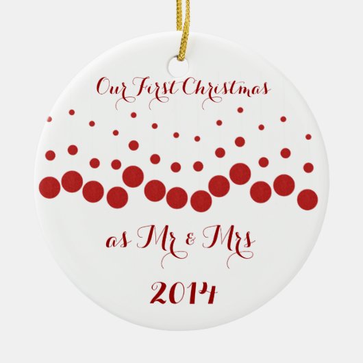 Ons eerste kerstfeest samen keramisch ornament (Voorkant)