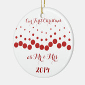 Ons eerste kerstfeest samen keramisch ornament (Links)