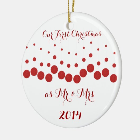 Ons eerste kerstfeest samen keramisch ornament (Links)