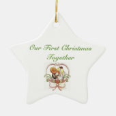 Ons eerste kerstfeest samen keramisch ornament (Voorkant)