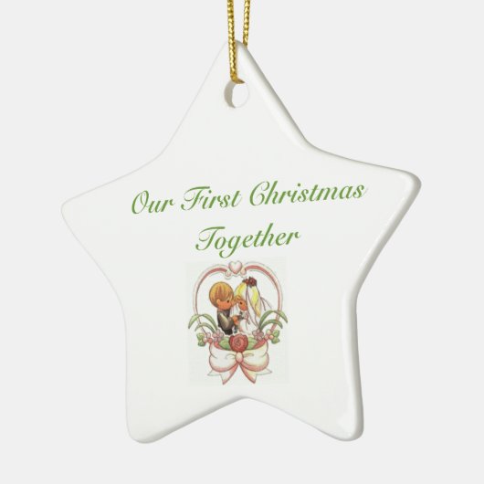 Ons eerste kerstfeest samen keramisch ornament (Links)