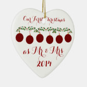 Ons eerste kerstfeest samen keramisch ornament (Rechts)