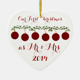 Ons eerste kerstfeest samen keramisch ornament