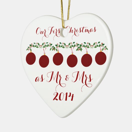 Ons eerste kerstfeest samen keramisch ornament (Links)