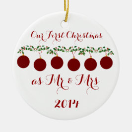 Ons eerste kerstfeest samen keramisch ornament