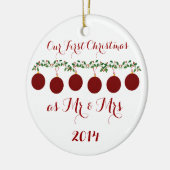 Ons eerste kerstfeest samen keramisch ornament (Links)