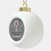 Ons eerste kerstfeest samen liefdesboomkrijt keramische bal ornament (Rechts)