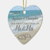 Ons eerste kerstfeest samen met de heer Mrs Beach  Keramisch Ornament (Links)