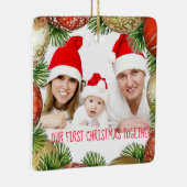 Ons eerste kerstfeest samen met de kerstman keramisch ornament (Rechts)