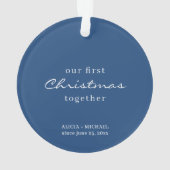 Ons eerste kerstfeest samen met een fotoliefdesscr ornament (achterkant)