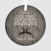 Ons eerste kerstfeest samen met een rendiertje ornament (achterkant)