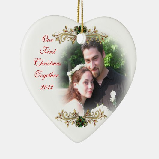 Ons eerste kerstfeest samen ornament hart (Rechts)