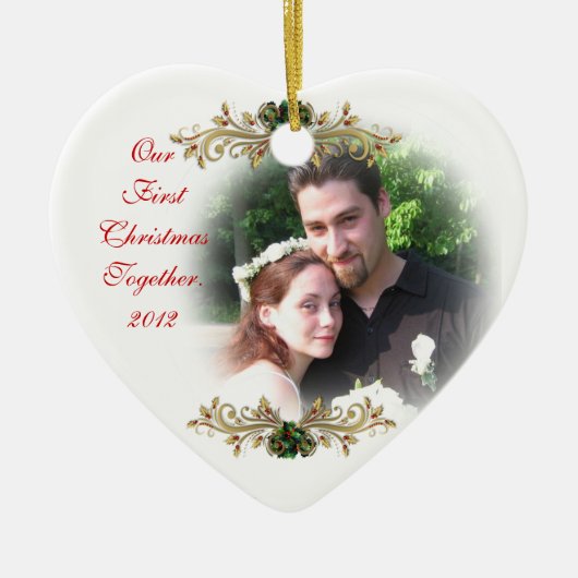 Ons eerste kerstfeest samen ornament hart (Voorkant)