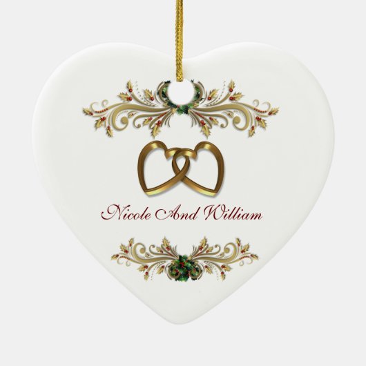 Ons eerste kerstfeest samen ornament hart (Achterkant)