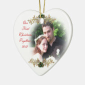 Ons eerste kerstfeest samen ornament hart (Links)