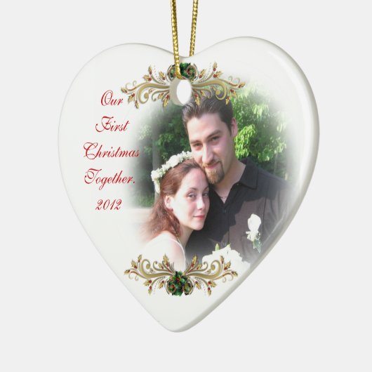 Ons eerste kerstfeest samen ornament hart (Links)