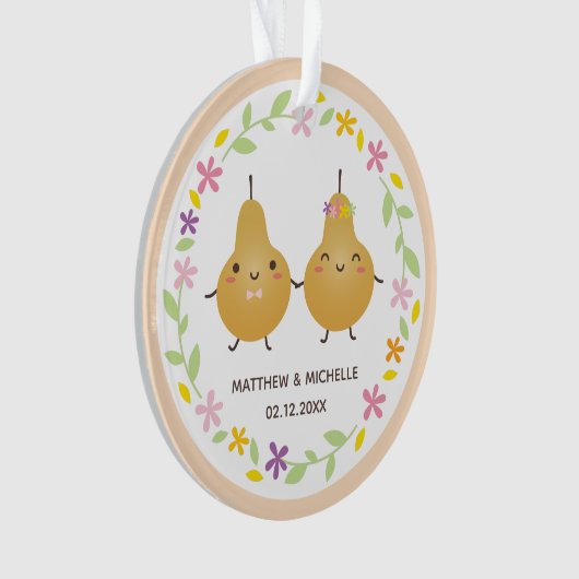 Ons eerste kerstfeest samen perfecte paardehond ornament (voorkant)