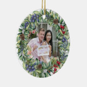 Ons eerste kerstfeest samen | Persoonlijke foto Keramisch Ornament (Rechts)