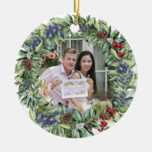 Ons eerste kerstfeest samen Persoonlijke foto Keramisch Ornament
