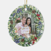 Ons eerste kerstfeest samen | Persoonlijke foto Keramisch Ornament (Links)