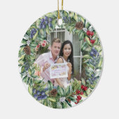 Ons eerste kerstfeest samen | Persoonlijke foto Keramisch Ornament (Links)
