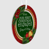 Ons eerste kerstfeest samen plaatste foto's op ach ornament (voorkant)