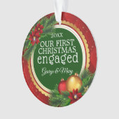 Ons eerste kerstfeest samen plaatste foto's op ach ornament (voorkant)