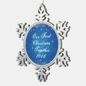 Ons eerste kerstfeest samen Snowflake Ornament (Rechts)