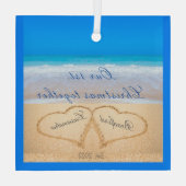 Ons eerste kerstfeest samen | Zand Glas Ornament (Achterkant)