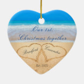 Ons eerste kerstfeest samen | Zand Keramisch Ornament (Achterkant)