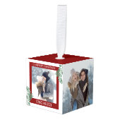 Ons eerste kerstfeest was Greenery 3 Foto Red Decoratie (Voorkant hoekig)