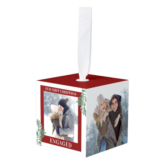 Ons eerste kerstfeest was Greenery 3 Foto Red Decoratie (Voorkant hoekig)